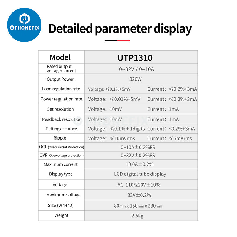 UNI-T UTP1310 DC regulated power supply 32V 10A 4-digit Display