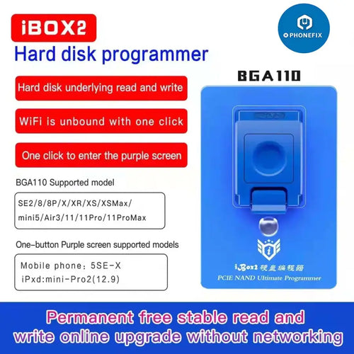 iBox2 PCIE Nand Read Write Box irepair DFU Purple Screen Tool