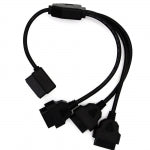 16pin OBD2 extension cable with 3 ports Female OBD-II Connectors