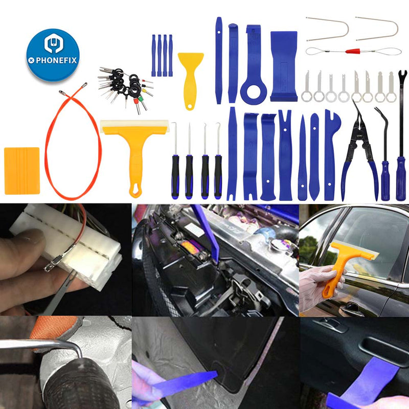 55pcs Car Trim Panel Door Audio Removal Tools Pliers Fastener Pry Spudger