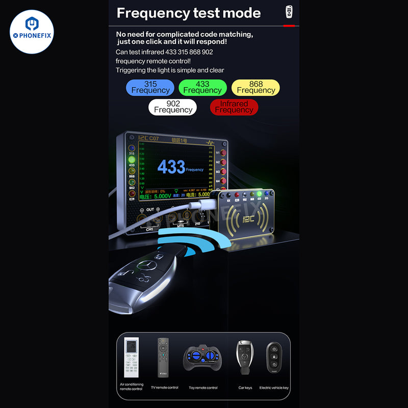 i2C C07 Locksmith NO.1 Vehicle Remote Control Frequency Tester