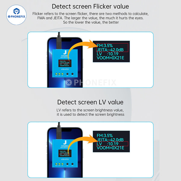 JC GT01 Optical Detection Probe iPhone Screen Flicker Testing Box