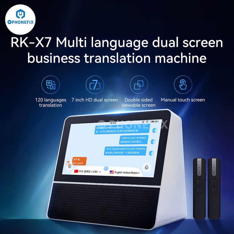 RK-X7 Portable Multi Language Dual Screen Translator Machine