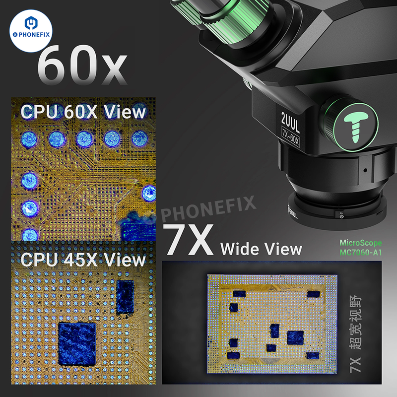 2UUL MC7060-A1 Trinocular Microscope ECU Chips Soldering Repair