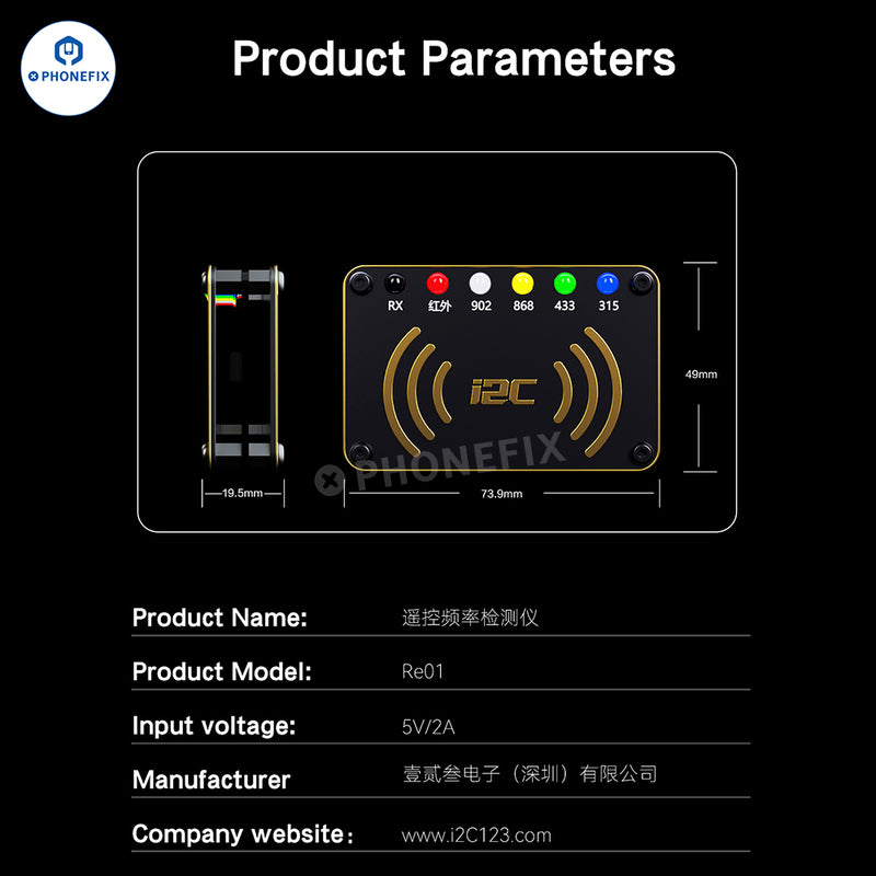 i2C C07 Locksmith NO.1 Vehicle Remote Control Frequency Tester