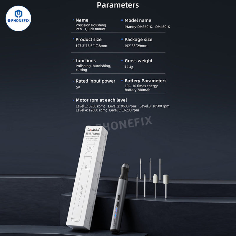 QIANLI Quick Polishing Pen iHandy DM460-K BGA ECU IC Chip Grinding Tool