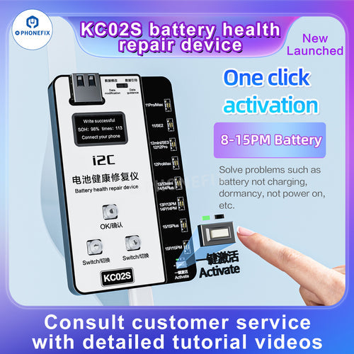 i2C KC02S Battery Health Repair Device For iPhone 8-15 Pro Max