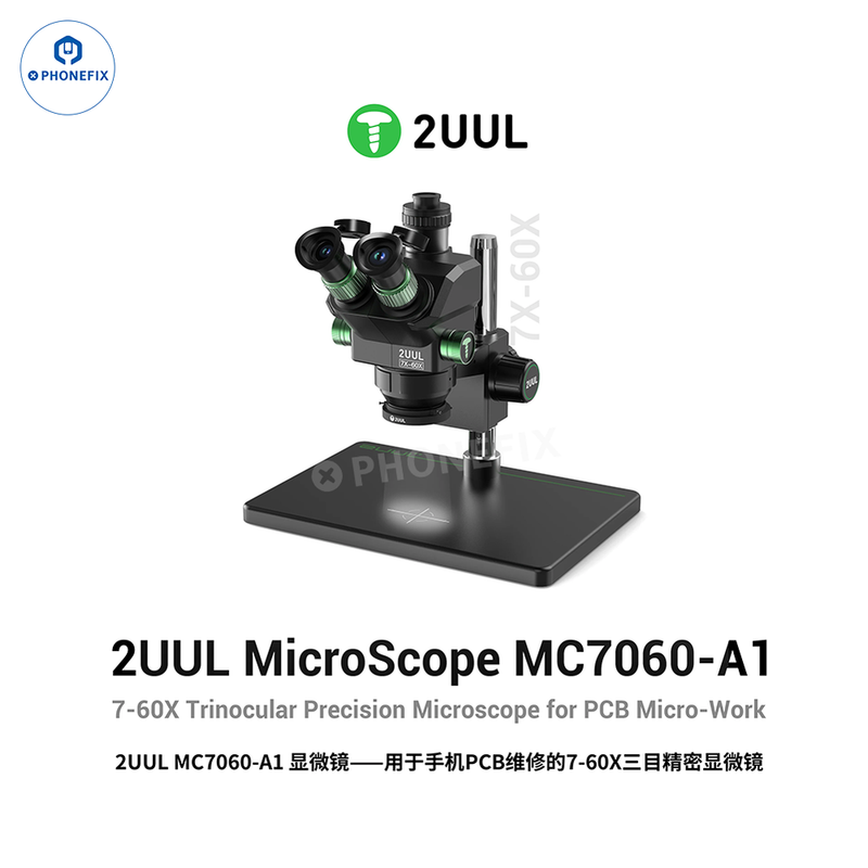 2UUL MC7060-A1 Trinocular Microscope ECU Chips Soldering Repair