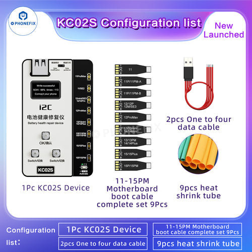 i2C KC02S Battery Health Repair Device For iPhone 8-15 Pro Max