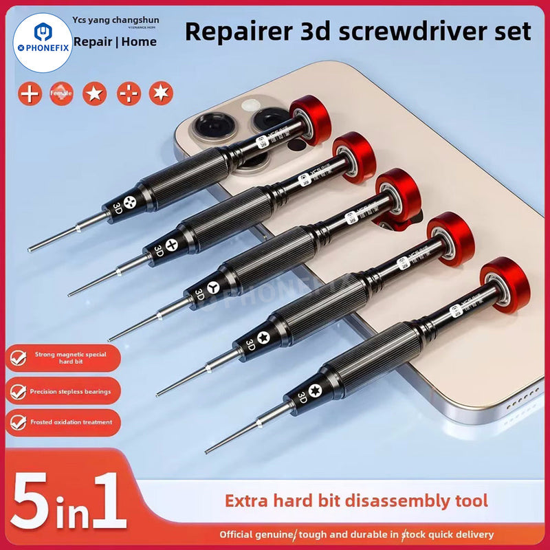 YCS T05 Y-101 5 IN 1 Mobile Phone Repair Precision 3D Screwdriver Set