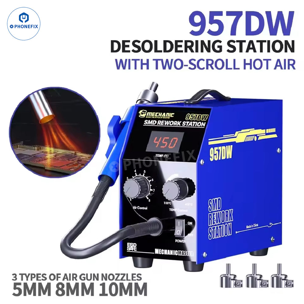 MECHANIC 957DW Intelligent Digital Dual-Scroll Hot Air Rework Station