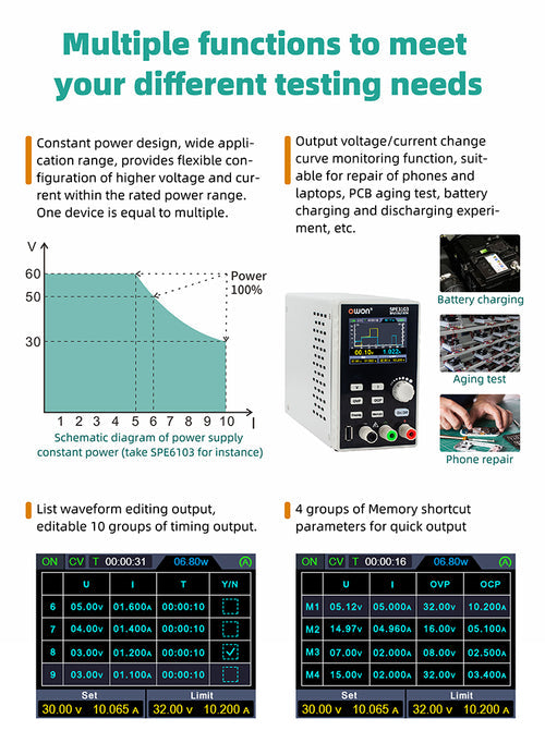 OWON Programmable DC Power Supply SPE3102 SPE3051