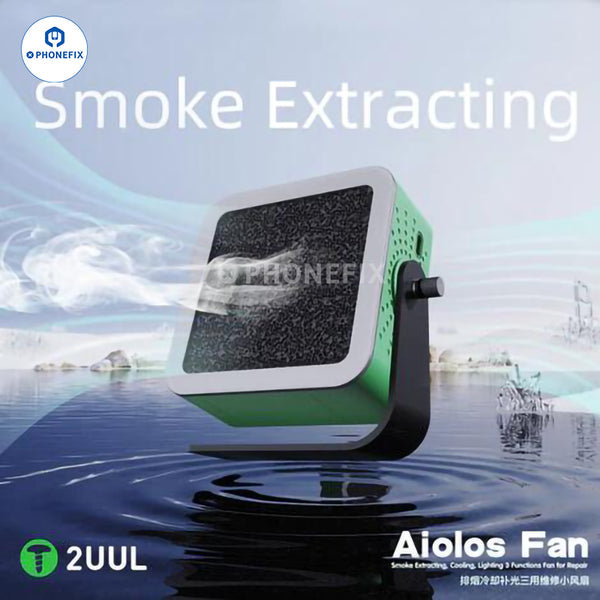 2UUL 3 in 1 Aiolos Fan Extracting Cooling Lighting PCB Soldering Repair Tool