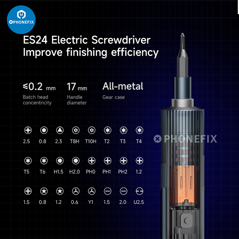 XZZ ES24 24 Bits Dual Torque Adjustable Electric Screwdriver