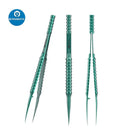 2UUL Green Titanium Alloy Tweezers For Phone Motherboard IC Repair