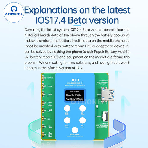 JCID Q1 iPhone 11-15 Pro Max Battery Health Quick Repair Board