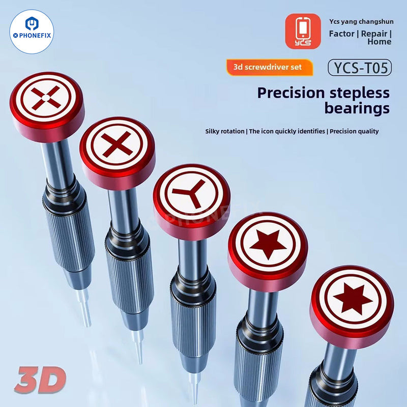 YCS T05 Y-101 5 IN 1 Mobile Phone Repair Precision 3D Screwdriver Set