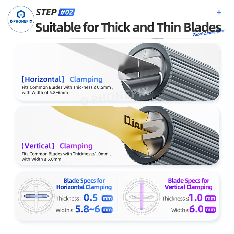 QianLi Double-ended Clamping Handle Dot-Line-Plane Blade