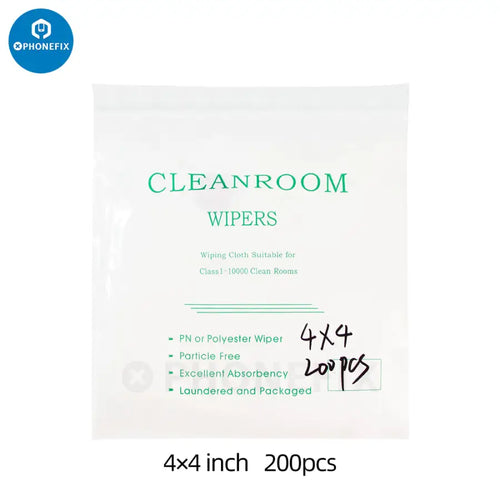 4*4 Inch Phone Touch Screen Cleanroom Wiper Non Dust Cloth Free Paper