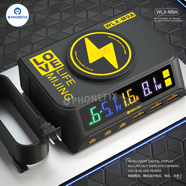8-Port USB Type-C Desktop magnetic Wireless Charging Station