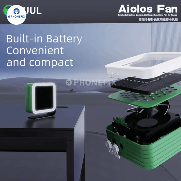 2UUL 3 in 1 Aiolos Fan Extracting Cooling Lighting PCB Soldering Repair Tool