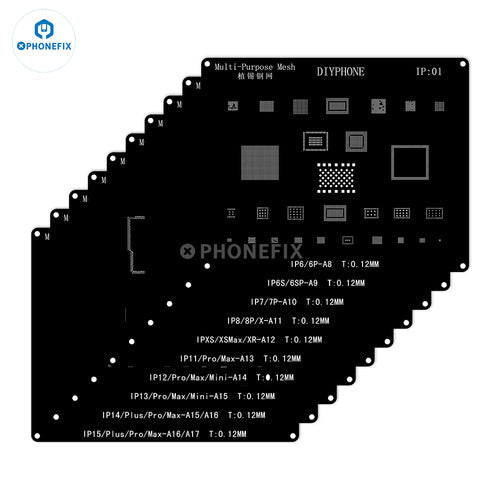 QianLi MEGA-IDEA Black BGA Reballing Stencil For iPhone 6-14 Pro Max