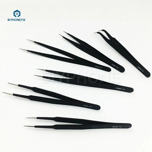 6 kinds Stainless steel anti-static tweezers iphone repair tool SWD tweezers