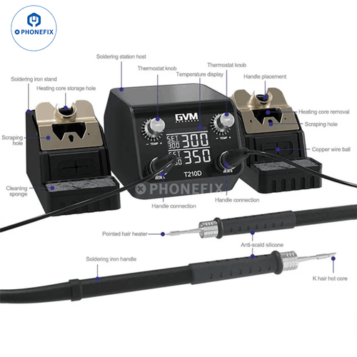 GVM T210D Smart Digital Display Double Soldering Station BGA IC repair