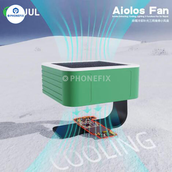 2UUL 3 in 1 Aiolos Fan Extracting Cooling Lighting PCB Soldering Repair Tool