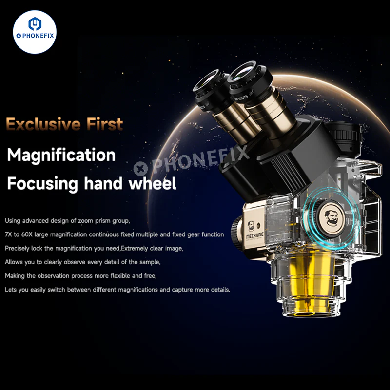 ROBOT 7060T Trinocular Stereo Microscope IC Electronic Inspection Tool