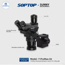 SOPTOP 71 Pro Max HD Trinocular Stereo Microscope 6.7-45X
