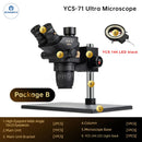 YCS 6558X 71 Ultra Trinocular Zoom Stereo Microscope BGA Chip Repair