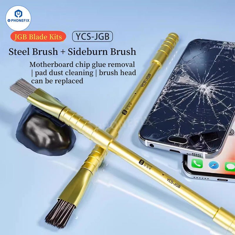 YCS JGB Blade Brush Set Phone Back Glass BGA Chip Gule Remover Tool