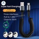 Car Charging Cable CarPlay Retractable Lightning Data Cord