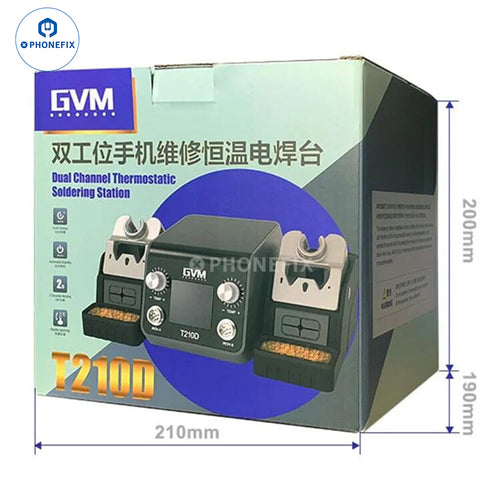 GVM T210D Smart Digital Display Double Soldering Station BGA IC repair