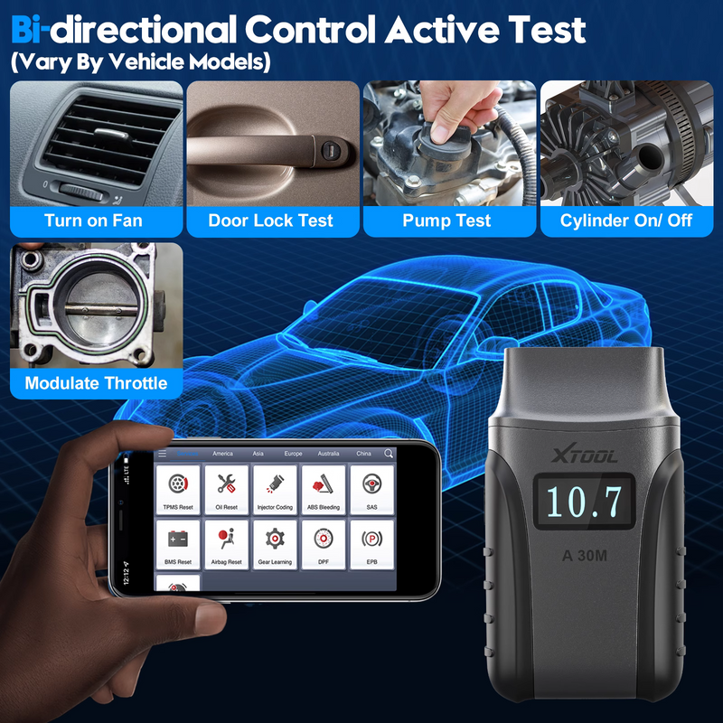 USED XTOOL A30M Car Bidirectional OBD2 Scanner All System USED XTOOL A30M Car Bidirectional OBD2 Scanner All System