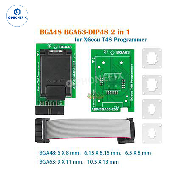 BGA48 BGA63 2 in 1 Read Write Burn In Socket For XGecu T48 Programmer