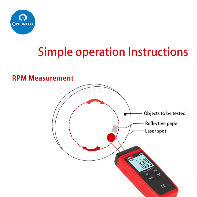Ut Distance Measurement UT-373 Mini Tachometer Non-contact Rotation Speed Measurement