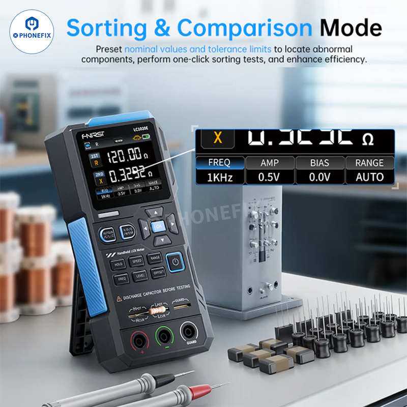 FNIRSI LC1020E Digital Bridge LCR Tester Auto Resistance Inductance Testing