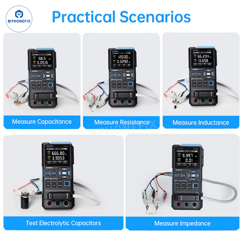 FNIRSI LC1020E Digital Bridge LCR Tester Auto Resistance Inductance Testing