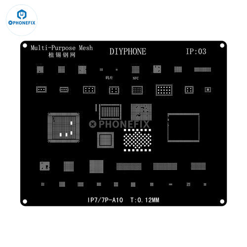 QianLi MEGA-IDEA Black BGA Reballing Stencil For iPhone 6-14 Pro Max