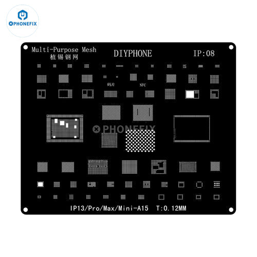 QianLi MEGA-IDEA Black BGA Reballing Stencil For iPhone 6-14 Pro Max