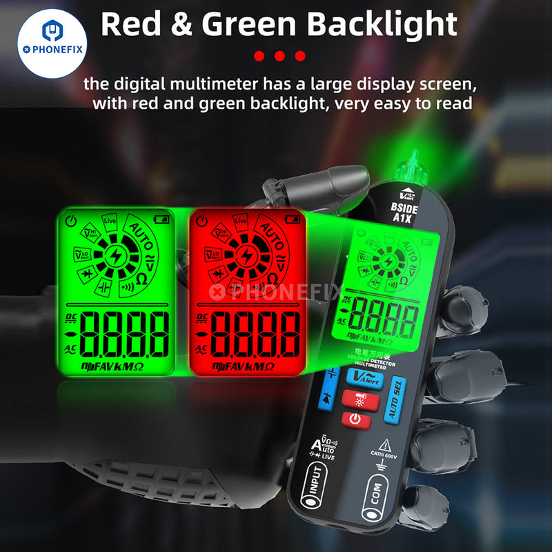 BSIDE A1X Smart Digital Multimeter Capacitance Voltage Tester