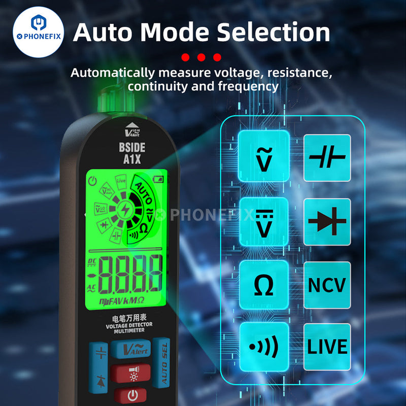BSIDE A1X Smart Digital Multimeter Capacitance Voltage Tester