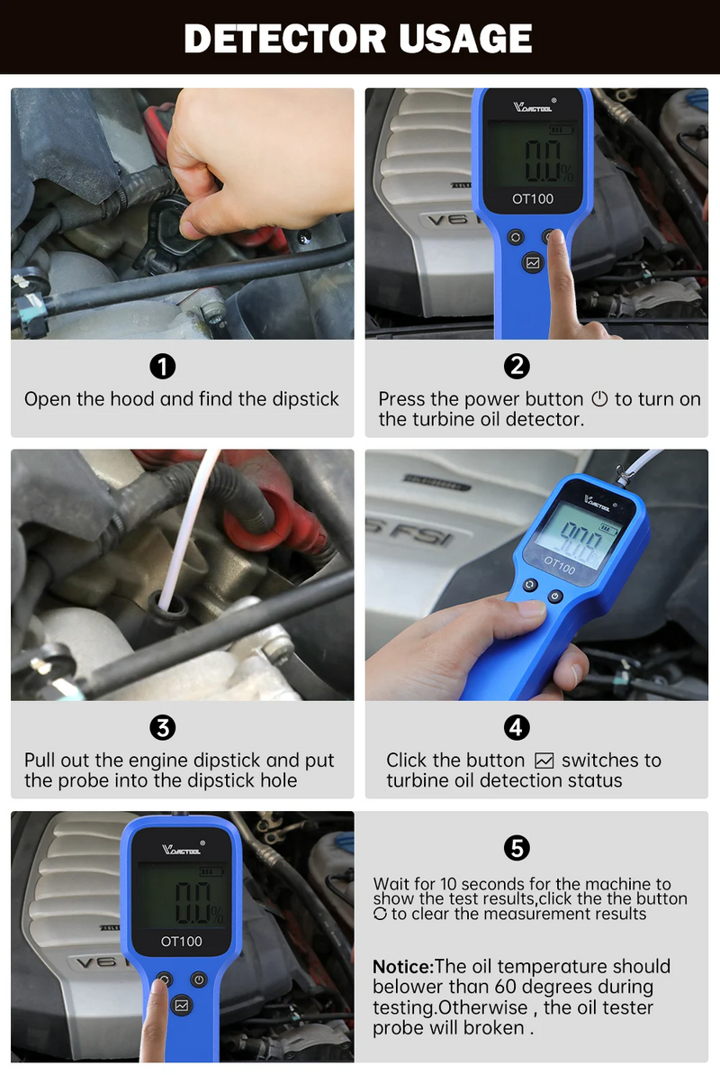 VDIAGTOOL OT100 Car Engine Oil Tester Oil Quality Tool