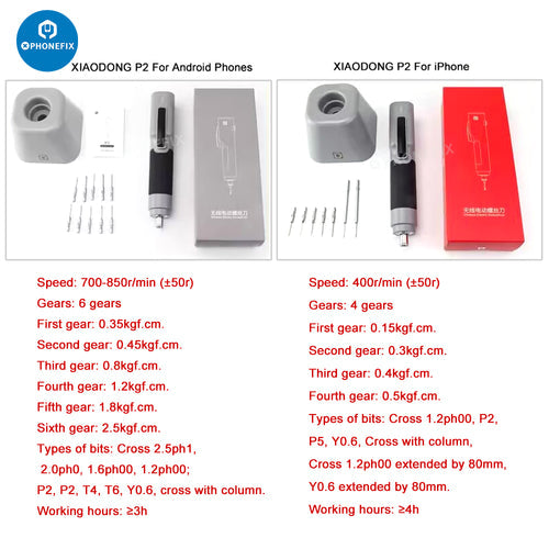 XIAODONG P1 P2 Electric Screwdriver Cell Phone iPad Repair Tool