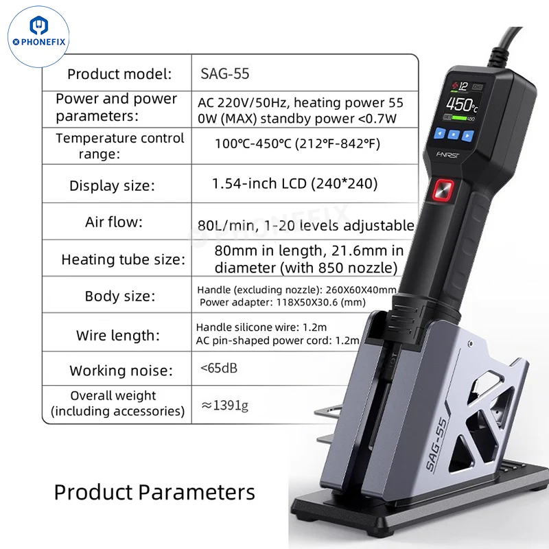 DES 560B handheld Digital Hot Air Gun Precision De-Soldering Station