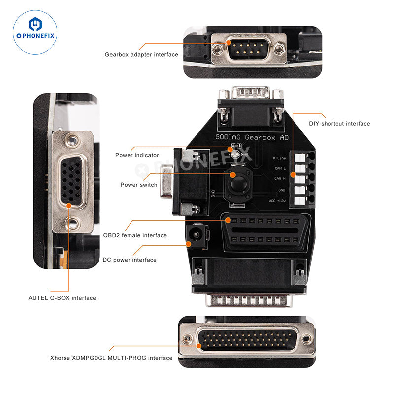 9-in-1 GODIAG GT107+ Gearbox Cable Set DSG ECU Data Read Write