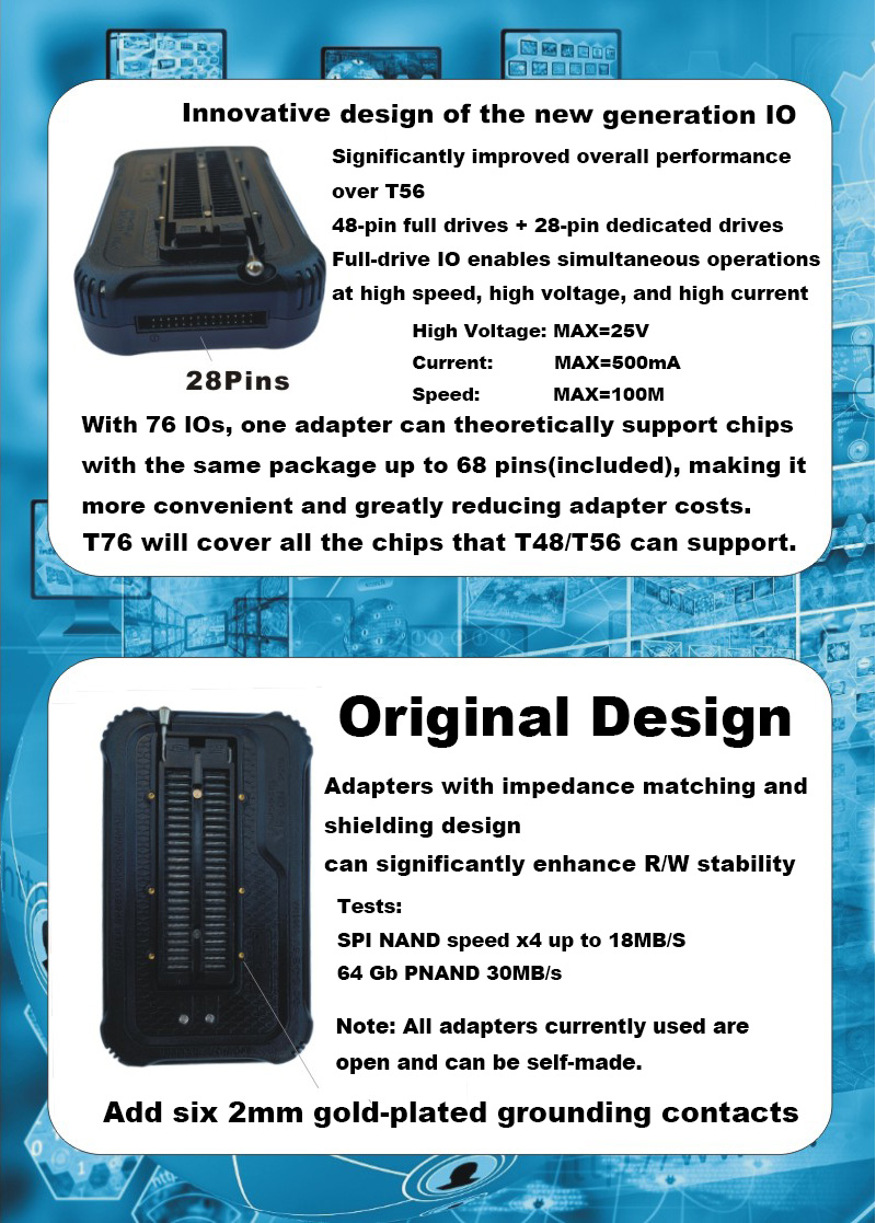 XGecu T76 USB 3.0 Universal Programmer For NAND NOR EMMC BGA Programming