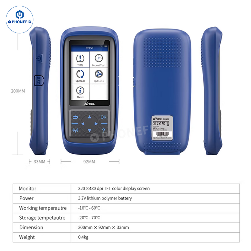 XTOOL TP150 TS100 Tire Pressure OBD2 TPMS Diagnostic Scanner